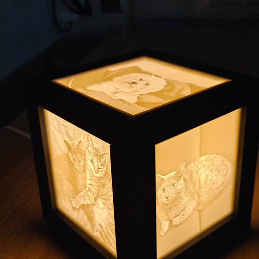 5 sided Custom Picture Lamp with 5 Interchangeable Picture Tabs